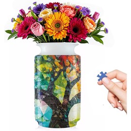 Yizhor Unique Flower Vase Puzzles for Adults, 162-Piece 3D Puzzle Planter Vases, Creative Adult Crafts for Women, DIY Gifts for Puzzle Lovers