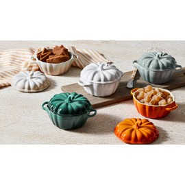 Le Creuset Stoneware Figural Pumpkin Petite Cocotte, 12 oz., Licorice