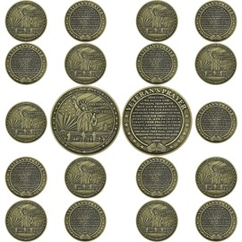 20 Pcs Military Veteran Challenge Coin Bulk with Statue of Liberty Pattern Thank You for Your Service Coins for Honoring Veteran Appreciation Gift