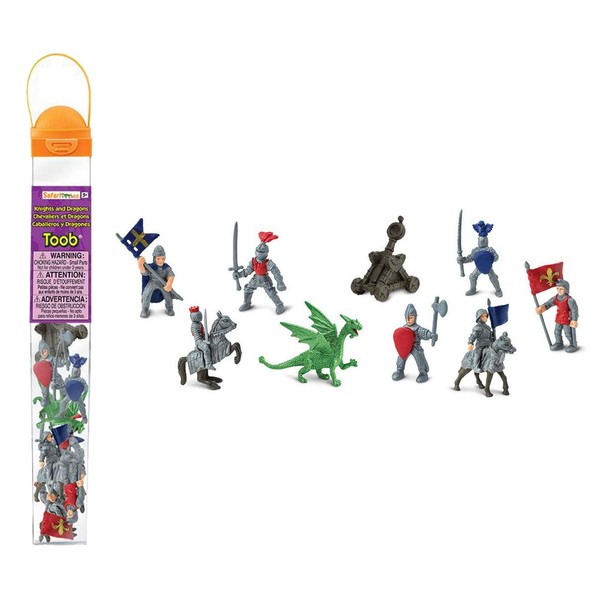 Safari Ltd. | Knights & Dragons - 11 Pieces | TOOBs Collection | Miniature Toy Figurines for Boys & Girls