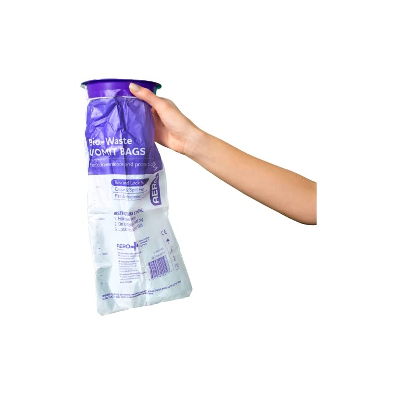 Aero Healthcare AeroWaste Vomit Bag Carton of 50, 50 count,