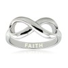 Sterling Silver Faith Engraved Infinity Ring - Size T 1/2