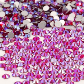 NCB NCB Nancybeads 3000pcs Flatback Round Glass Nail Art Rhinestones Crystal for DIY Making Accessories Shoes, Clothes, Face Art, Bags, Manicure (Siam AB, SS4 3000pcs)