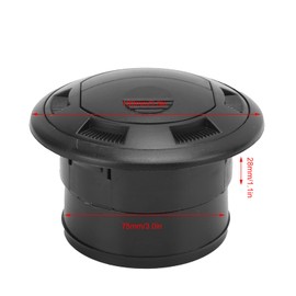 KIMISS Air Vent Ventilation Outlet, 75mm Dashboard Air Conditioning Deflector Outlet Black Round Vent Universal for Bus RV