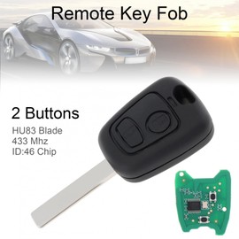 ePathChina® 433MHz 2 Buttons Remote Car Key with PCF7961 Chip and HU83 Blade for Citroen 73373067C / Peugeot 307 2000-2017