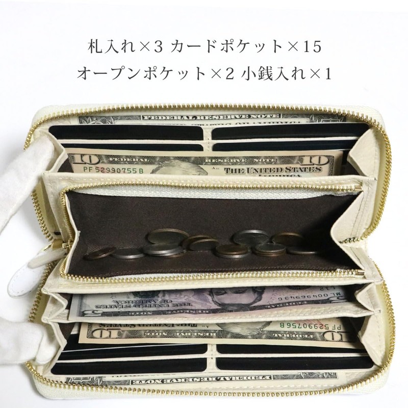 Berkut [Cowhide Embossed] Crocodile Belly Center-Taken Himalayan Style Long Wallet