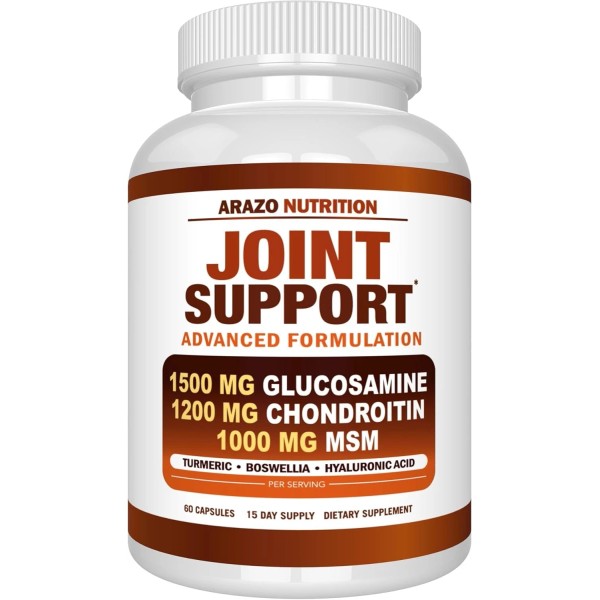 Arazo Nutrition Joint Support Glucosamine, Chondroitin, Msm Supplement, 60 Caps