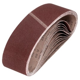 HARFINGTON 6 x 48 Inch Sanding Belts, 10 Pcs 80 Grits Aluminum Oxide Abrasive Belt Sander File Belt for Woodworking, Metal Polishing, Knife Sharpener
