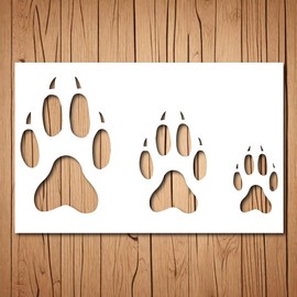 Wolf Paw Stencil | Reusable Dog Wolf Paw Print Stencils for Painting on Wood, Glass, Wall, Rock, Walls, Canvas, Glassware, Spray Painting, Airbrushing | Dog Paw Stencil Template (5"x 8")