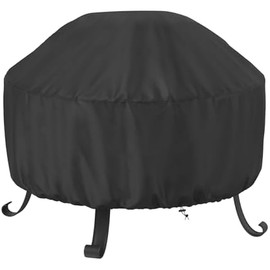 SHINESTAR Fire Pit Cover Round 36 in, Outdoor Fire Pit Cover for 30-36 Inches Fire Pits, Windproof Drawstring & Waterproof Layer, Lightweight, Black
