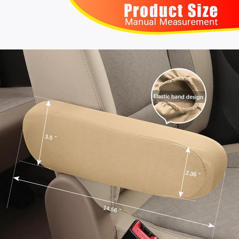 Smeyta 2PC Car Front Seat Armrest Covers,Universal Size Seat Arm
