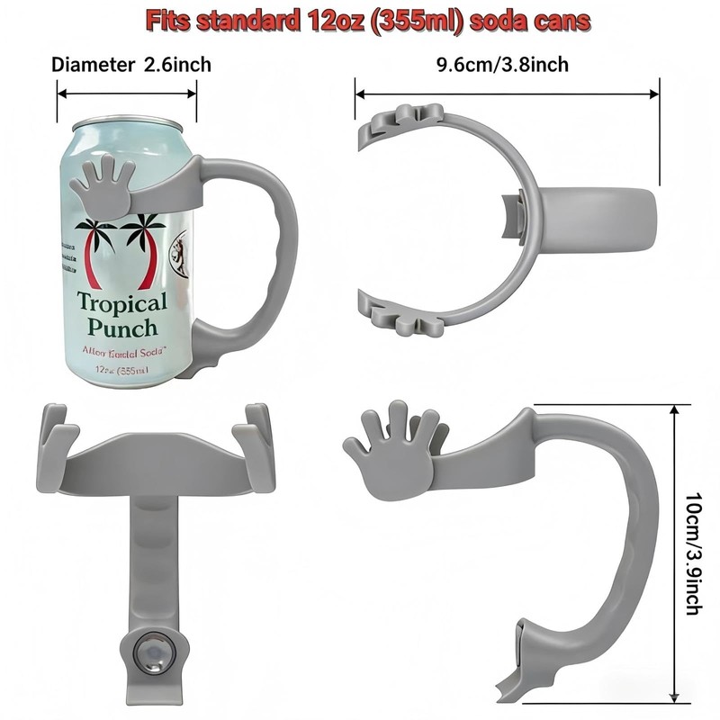 Soda Can Holder Set of 2, Gray & Orange, 12-Oz
