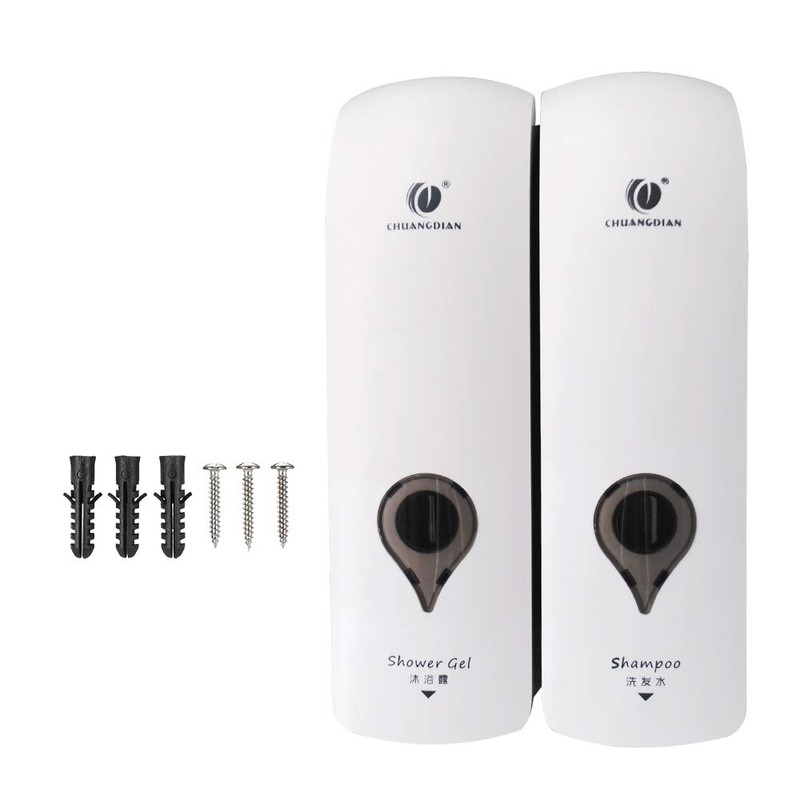 Decdeal Manual Soap Dispenser Double Head Bathroom Kitchen Hotel 300ml