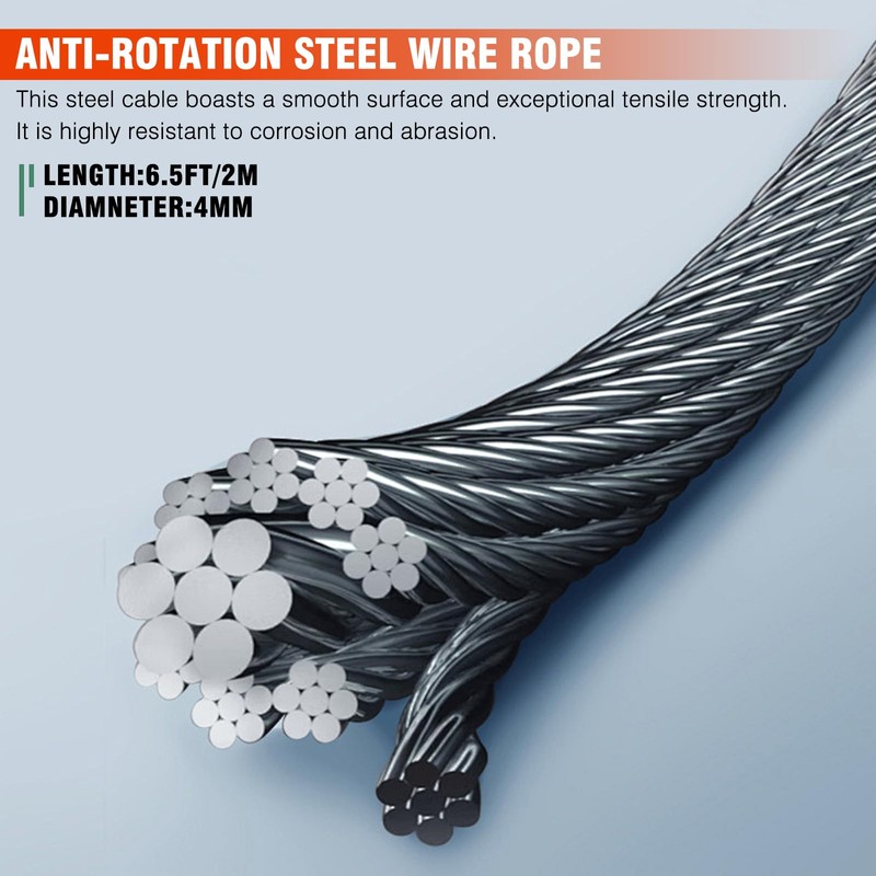 Come Along Winch,4-Ton (8800lbs) Pulling Capacity, Heavy Duty Power Cable