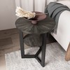 JESONVID Round End Table with Storage Shelf, 19.29in Circel Accent