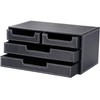 KINGFOM PU Leather Desk Organizer with 4 Drawers Small, Desktop