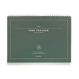 PAPERIAN Believe TIME Tracker - A4 Size Wirebound Undated Study Planner/to do List/Scheduler (Pine Green)