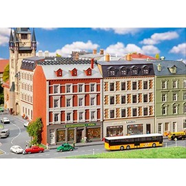 Faller FA232389 2 Renovated Town Houses with Shops Model Kit, Various Colours, One Size