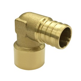 Uenede 5PCS Copper 3/4" PEX to 3/4" Female Sweat Solder Adapter 90 Degree Elbow Brass Coupling Pipe Crimp Fitting Over Copper Tube