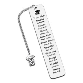Graduation Bookmark Gifts for Him Her, College High School Graduation Gift for Boys Girls, 2025 Christian Graduations Gifts Bulk, Senior 2025, Class of 2025 Gift Bookmark, Bible Verse Bookmarks