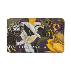 The English Soap Company Royal Botanical Gardens Kew Wrapped Soap Bar, Lavender Shea Butter Soap Bar, Moisturising Soap Bar for Face and Body,Orchid and Vanilla 240g