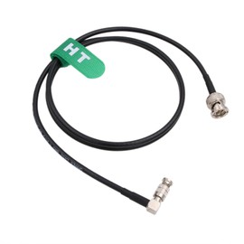 HangTon 6G SDI Video Cable for Blackmagic Video Assist 4K 5" Monitor, Micro Studio Camera 4K G2 DJI Lightbridge 2, Right Angle HD Micro BNC to BNC Male 1m