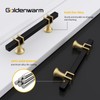 goldenwarm 10 Pack Black and Gold Cabinet Knobs Square Drawer