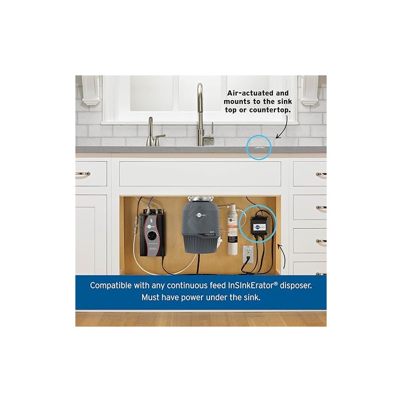 InSinkErator Garbage Disposal Air Switch Kit, Dual Outlet Sink Top