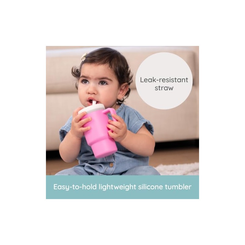 Infantino My 1st Tumbler, Vaso Entrenador con Popote, 266 ml,