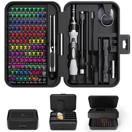 Precision Screwdriver Sets 132-Piece with 108 Magnetic Drill Bit Set Repair Tool for Computer, Laptop, Phone, PC, Tablet, Watch, Game Console (Black)