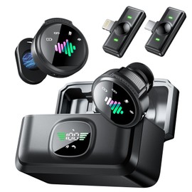 LID LIRDDY LID LIRDDY Wireless Lavalier Microphone for iPhone: 2PCS Mini Wireless Microphones for Android Equipment - Noise Reduction Lapel Mic for Professional Recording - 80h Battery Life - 48KHz Studio Sound