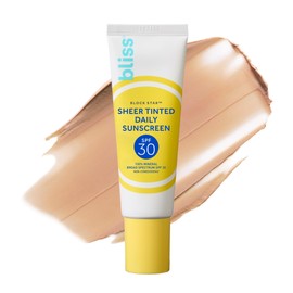 Bliss Bliss Block Star SPF 30 Invisible Daily Tinted Sunscreen with Zinc Oxide, Sunscreen & Makeup Primer - 100% Mineral Broad Spectrum Sunscreen with Titanium Dioxide and Antioxidant Blend,- 1.4 fl oz.