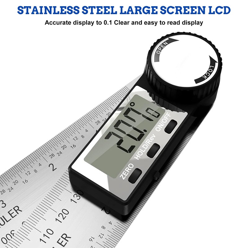 Digital Angle Finder Tool - 360° Steel Angle Ruler Digital