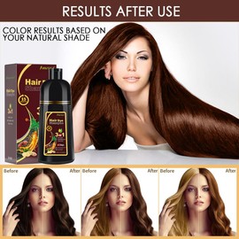 Instant Shampoo for Black Hair, Shampoo for Grey Hair, 3-in-1 Natural Hair Dye for Men and Women (Dark Brown)