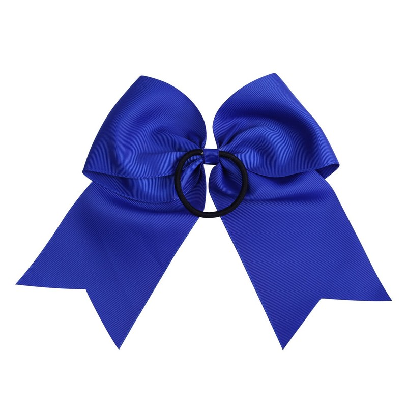 8 Inch Cheerleader Bows Ponytail Holder Solid Color Cheerleading Bows