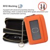 imeetu RFID Credit Card Holder, Small Leather Double Zipper Card