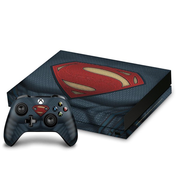 Head Case Designs Officially Licensed Batman V Superman: Dawn of Justice Superman Costume Graphics Vinyl Sticker Gaming Skin Decal Cover Compatible With Xbox One X Console and Controller Bundle