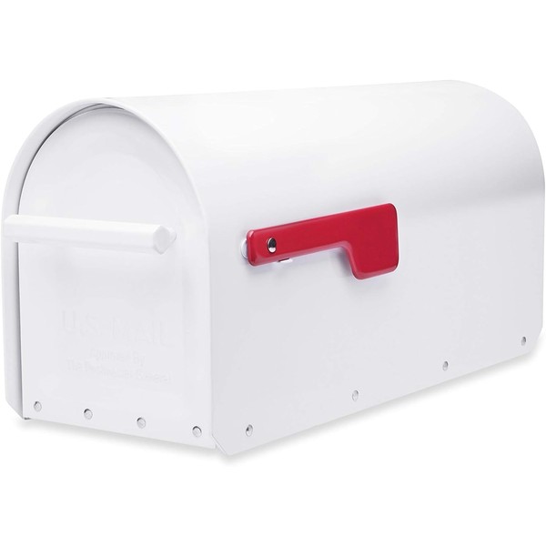ARCHITECTURAL MAILBOXES Architectural Mailboxes 5560W-R-10 Sequoia Postmount Mailbox, Large, White,