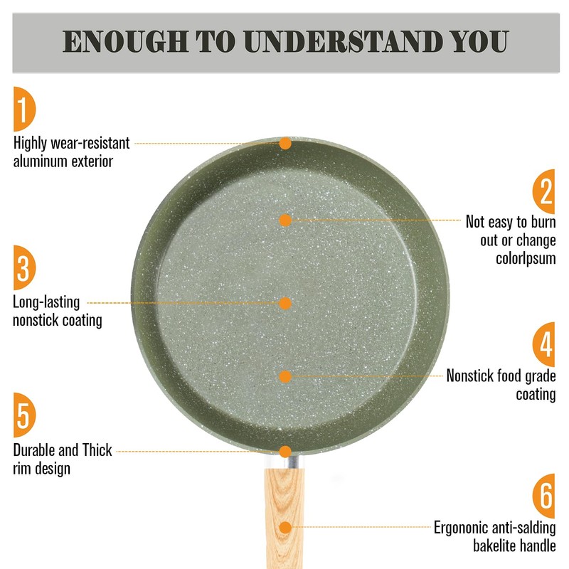 Kitchen Academy Non Toxic Pots and Pans Set Non Stick