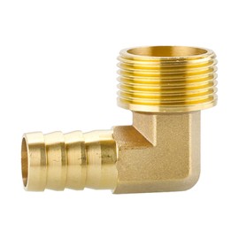 MOUMOUTEN Brass 1" Hose Barb Elbow 90 Degree L Right Angle Barbed Fitting, Male Thread Barb Splicer Mender Joiner Hose Fitting Adapter Connector for Air Water Oil (19MM)