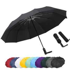 GAOYAING Windproof Travel Compact Umbrella Automatic Umbrellas for Rain Compact Folding Umbrella Small Portable Windproof Umbrellas Sun Umbrellas UV Blocking for Men Women Teenage Black