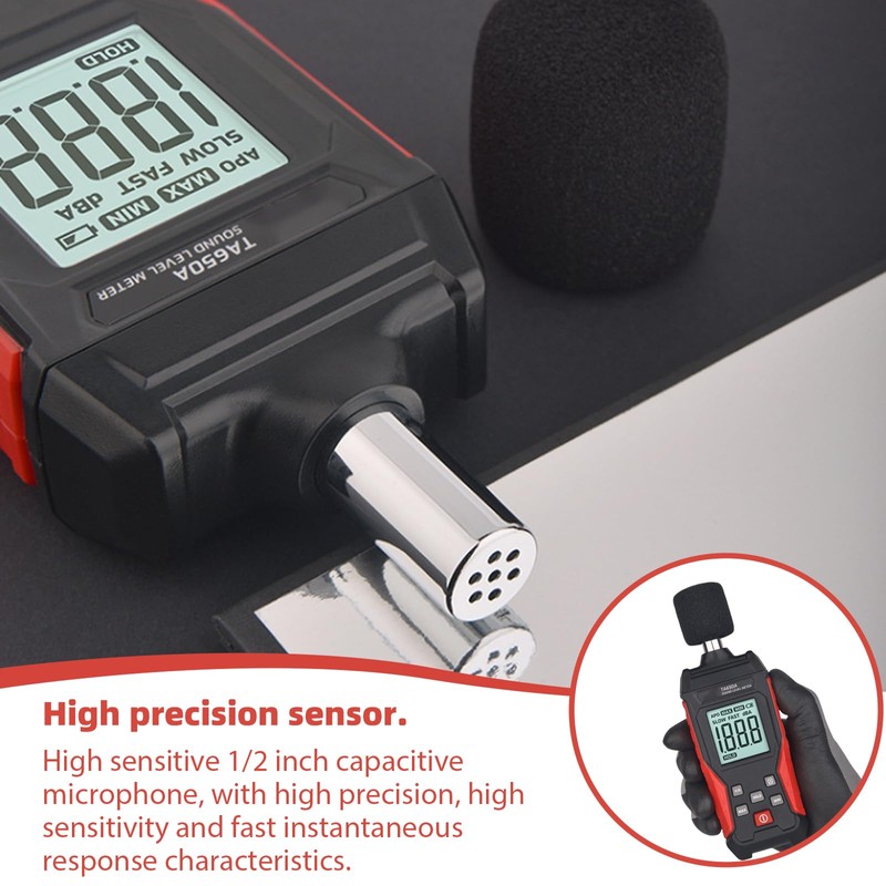 Decibel Meter, TA-650A Sound Level Meter, dB Meter Device Calibrated