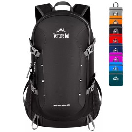 Venture Pal 40L Lightweight Packable Travel Hiking Backpack Daypack A5-black