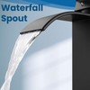 Airuida Matte Black Waterfall Bathroom Faucet, Single Handle Single Hole