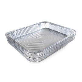 IDL Packaging Half-Size Aluminum Steam Table Pans - Shallow, 13" x 11" x 1.5" (pack of 10) - Disposable Foil Pan for Grilling, Roasting, BBQ, Cooking, Baking, Freezing