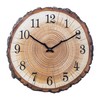 Rustic Wooden Wall Clock 12 Inch Silent Non Ticking Wall