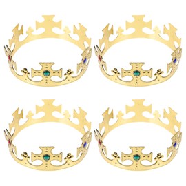 Kisangel Gold Crown 4pcs Crown Headband Miss Boy Plastic Plastic King Prince