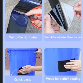 WELSTIK Waterproof Tape Patch & Seal Tape Leak Repair Tape Duct Tape, Black, 4''x 60"