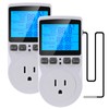 UMLIFE 2Pack Digital Thermostat Temperature Controller Electric Digital Thermostat Heating