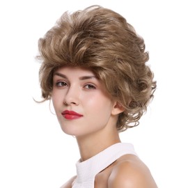 WIG ME UP - M-270-12SP16 Women's Wig Short Wild Toupeed Voluminous 80s Brown Blonde Highlighted
